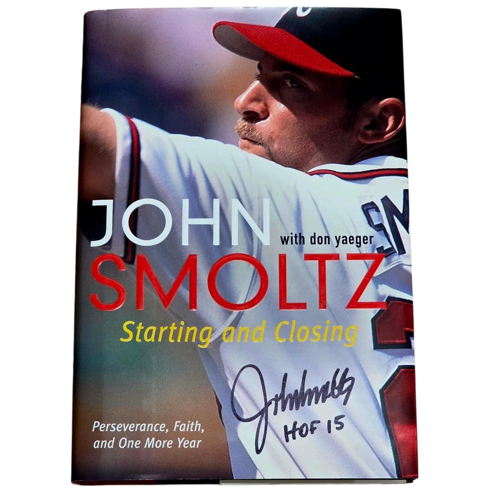 Signed John Smoltz Starting and Closing HC Book HOF 15 Auto Braves MLB